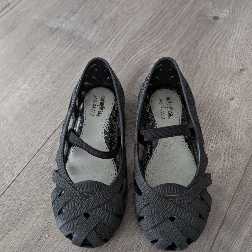 Melissa x Jason Wu Girls Black Jelly Flats